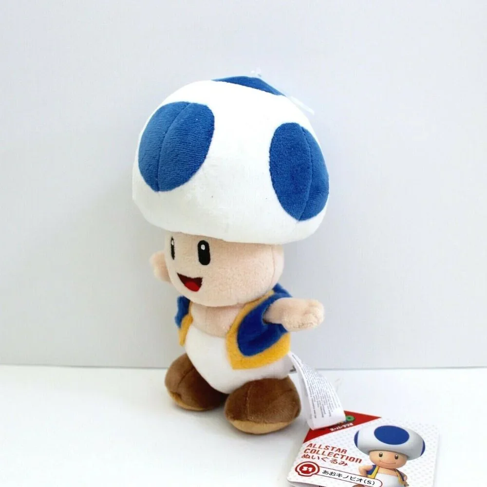 Super Mario All Star Collection Blue Toad AC31 Plush Stuffed Toy 7.5